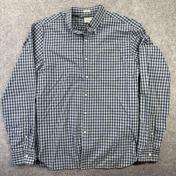 J. Crew Other - J Crew Shirt Mens Large Blue Check Slim Fit Long Sleeve Button Down Casual
